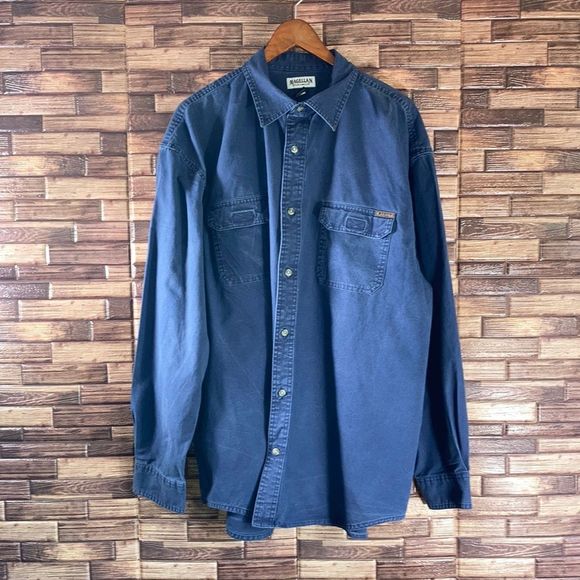 Mens XXL Magellan Outdoors Blue Button Down - Picture 1 of 11